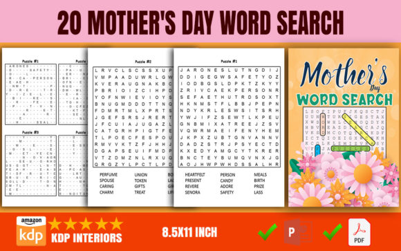 Perfect Mother's Day Word Search Puzzles for Adults: A Fun and Engaging KDP Interior
